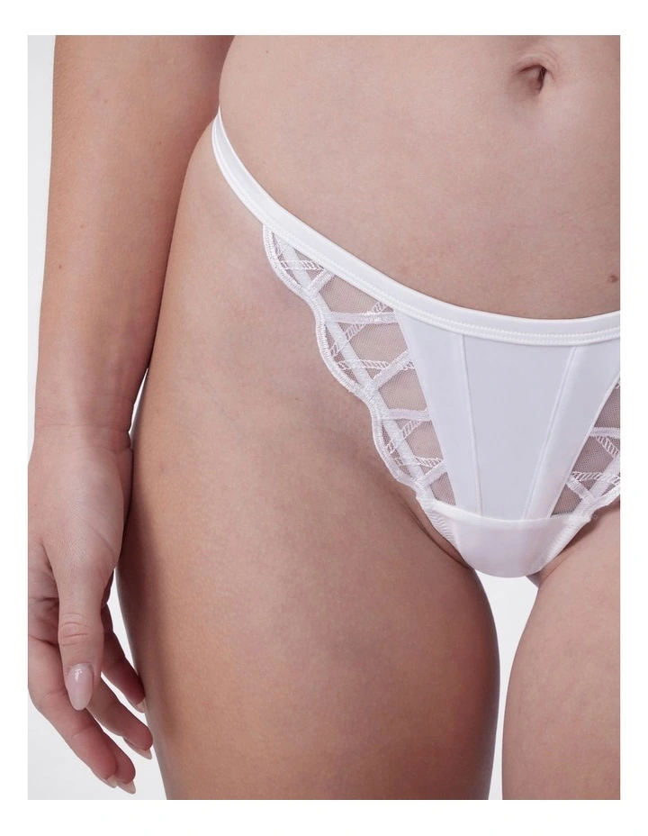 Bras N Things Vamp Hopeless Romantic High Leg String in Ivory image 5