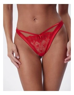 Bras N Things Enchanted Racing Hearts High Leg String in Red