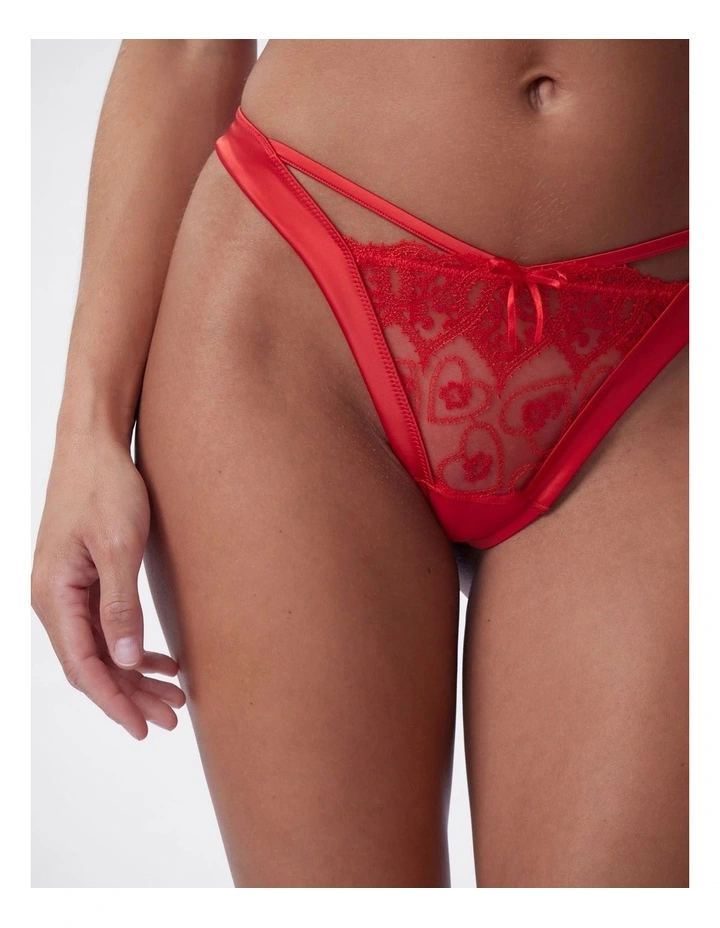 Bras N Things Enchanted Racing Hearts High Leg String in Red image 5