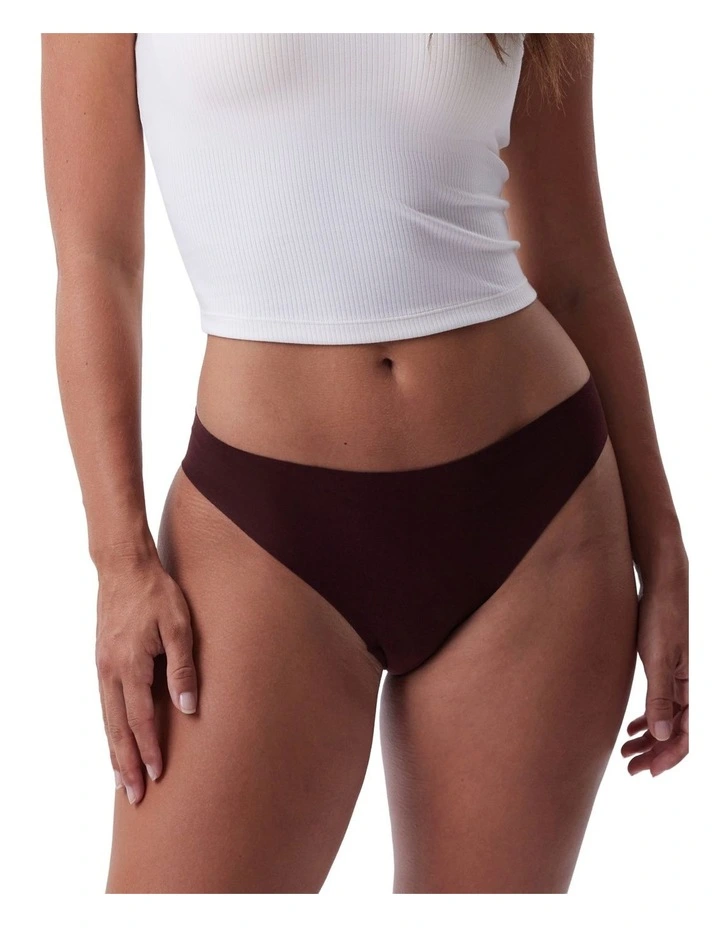 Smooth Comfort Cotton Brazilian Knicker in Dark Brown image 1