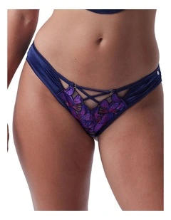 Vamp Follow My Lead High Leg Brazilian Knicker in Navy