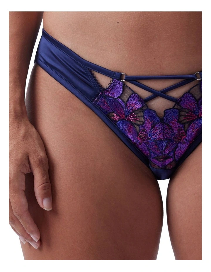Vamp Follow My Lead High Leg Brazilian Knicker in Navy image 4