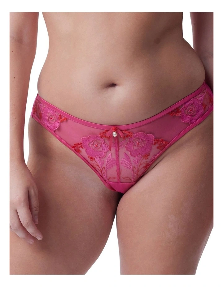 Enchanted Botanika High Leg Brazilian Knicker in Hot Pink image 1