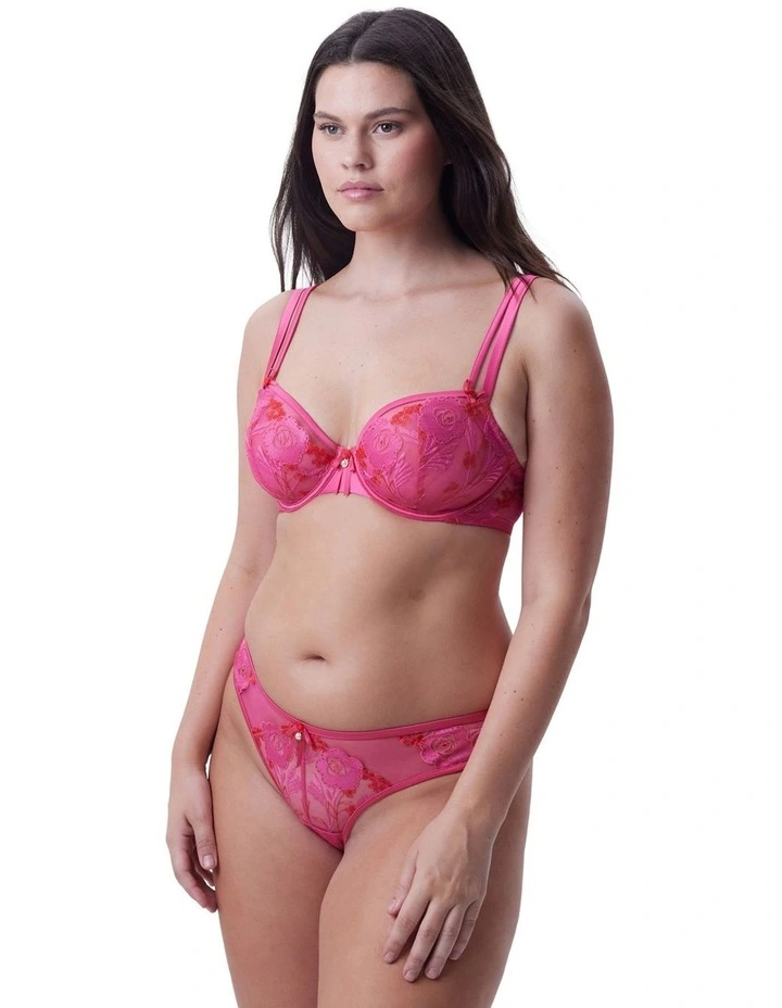 Enchanted Botanika High Leg Brazilian Knicker in Hot Pink image 2