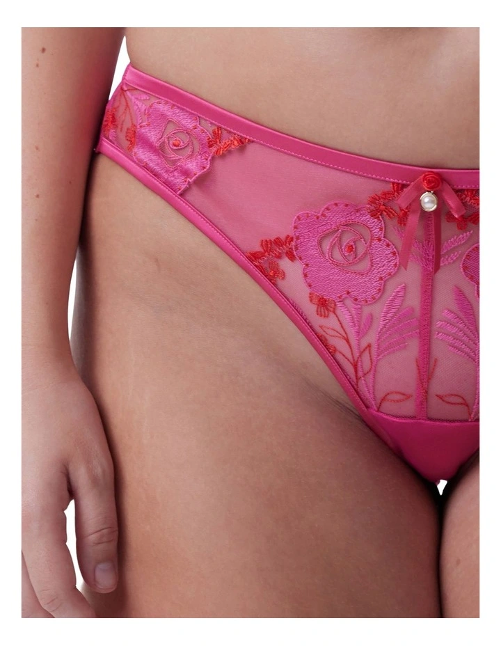 Enchanted Botanika High Leg Brazilian Knicker in Hot Pink image 4