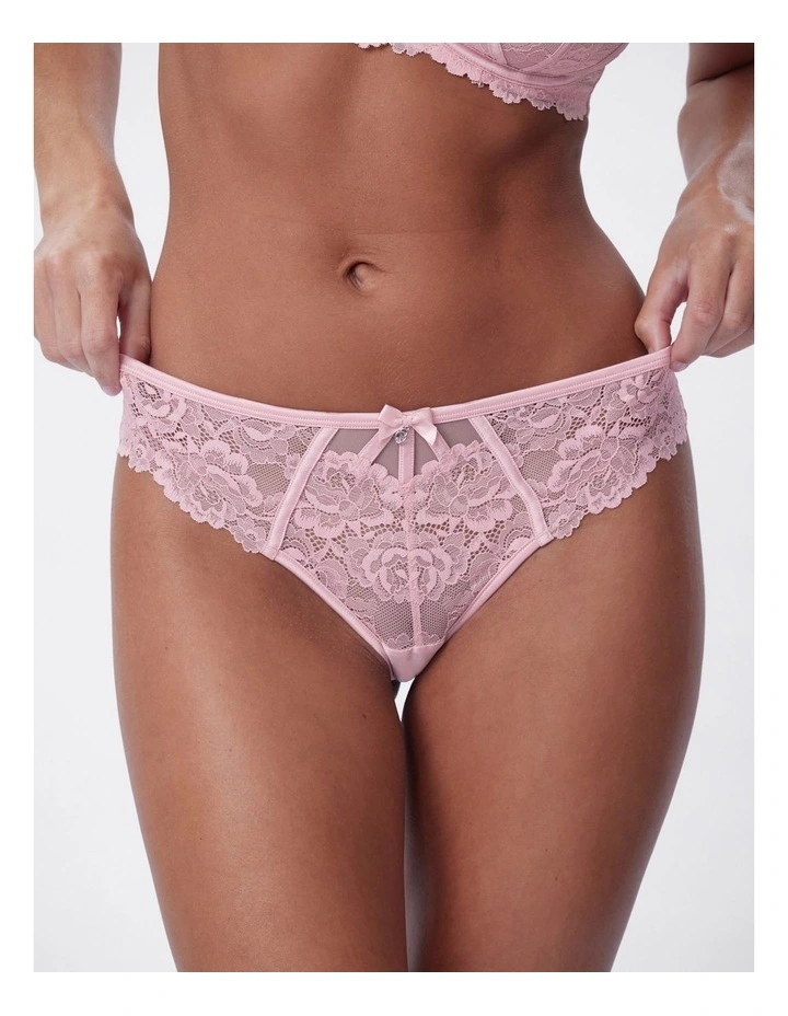 Bras n Things Bethany Brazilian knicker in light pink image 1