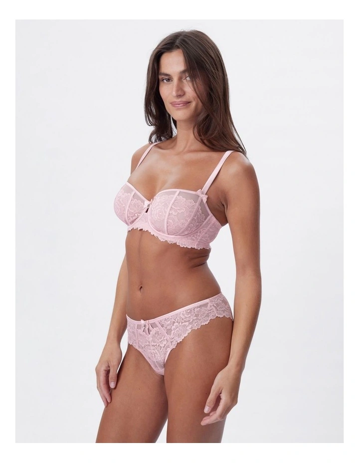 Bras n Things Bethany Brazilian knicker in light pink image 3