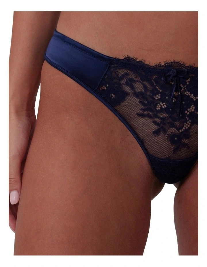 Bras N Things Sienna Brazilian Knicker in Navy image 3