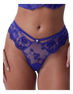 Bras N Things Vamp She's A Diva Brazilian Knicker in Dark Blue