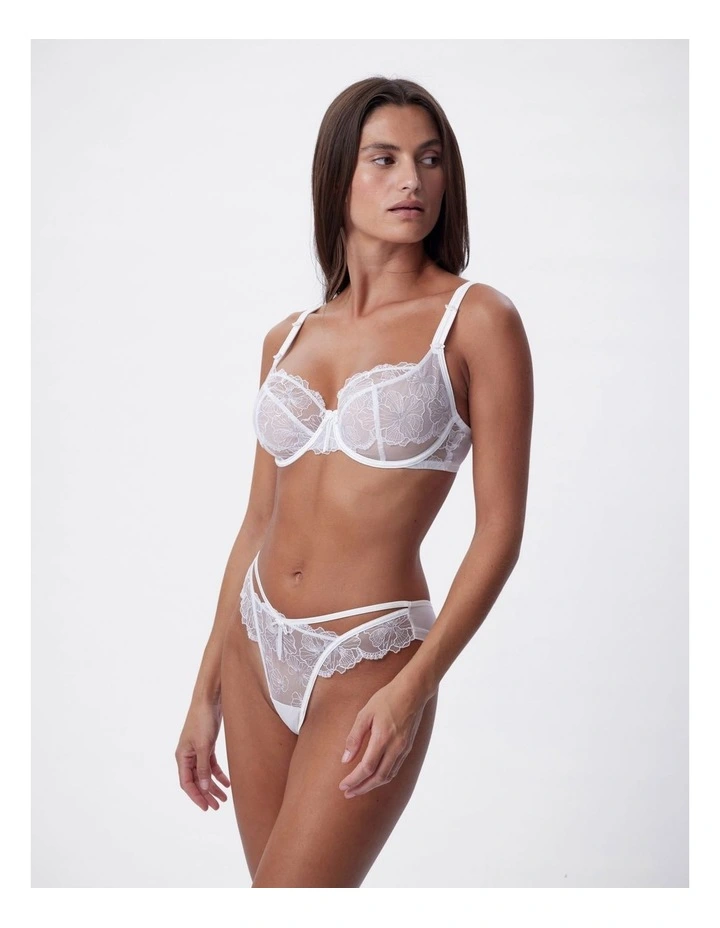 Bras N Things Enchanted Eternal Hour High Leg Brazilian Knicker in Ivory image 3