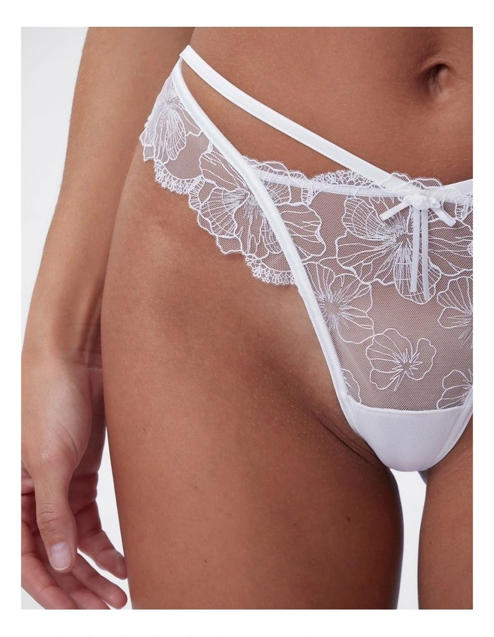 Bras N Things Enchanted Eternal Hour High Leg Brazilian Knicker in Ivory image 6