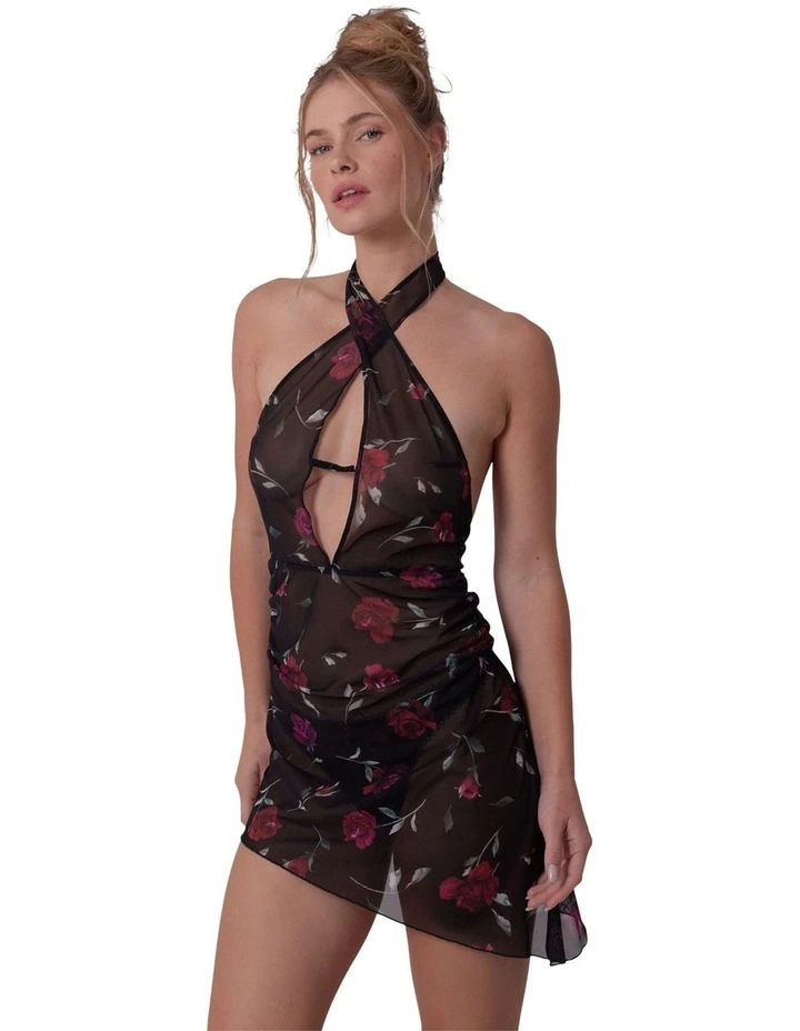 Lust In Bloom Slip in Black image 1