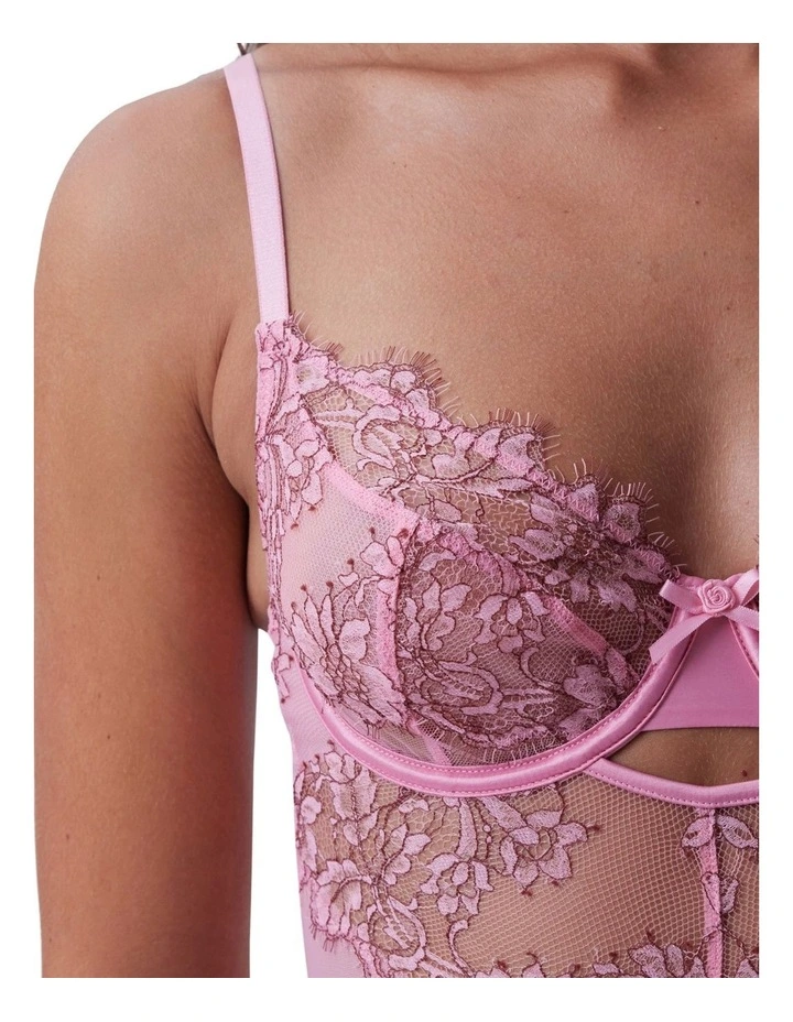 Chantalle Underwire Bodysuit Bra in Pink image 6