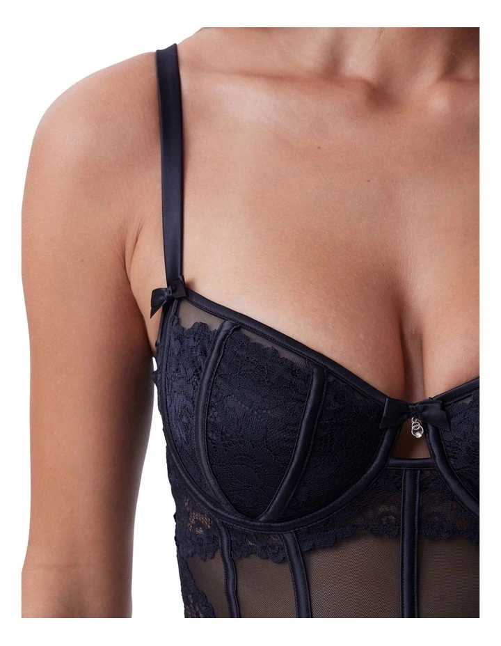 Bethany Balconette Bodysuit in Black image 4
