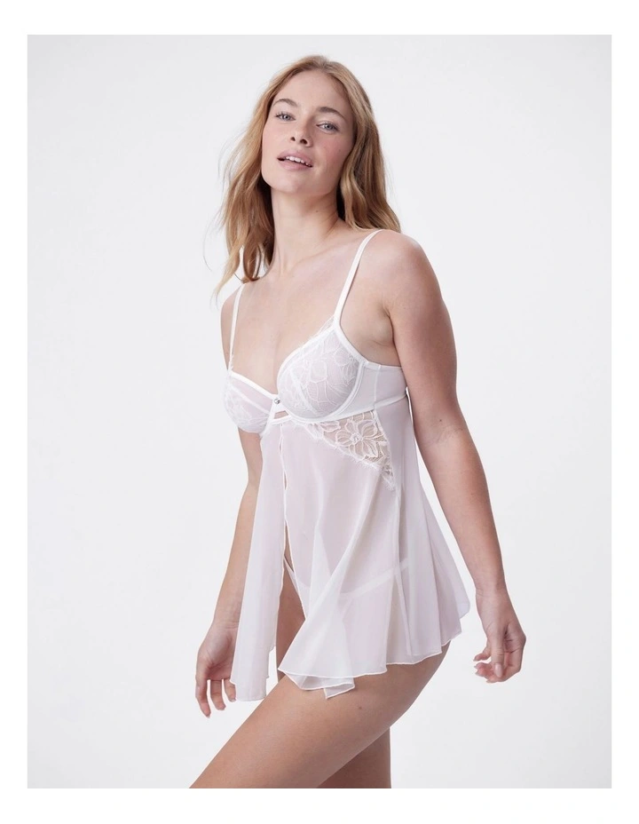 Bras N Things Seraphine Babydoll & String Set in Ivory image 3