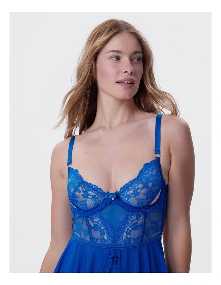 bras n things forever yours unlined plunge babydoll in blue image 5