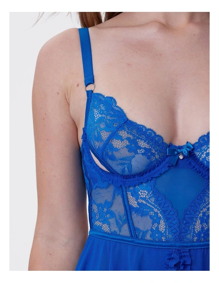 bras n things forever yours unlined plunge babydoll in blue image 6