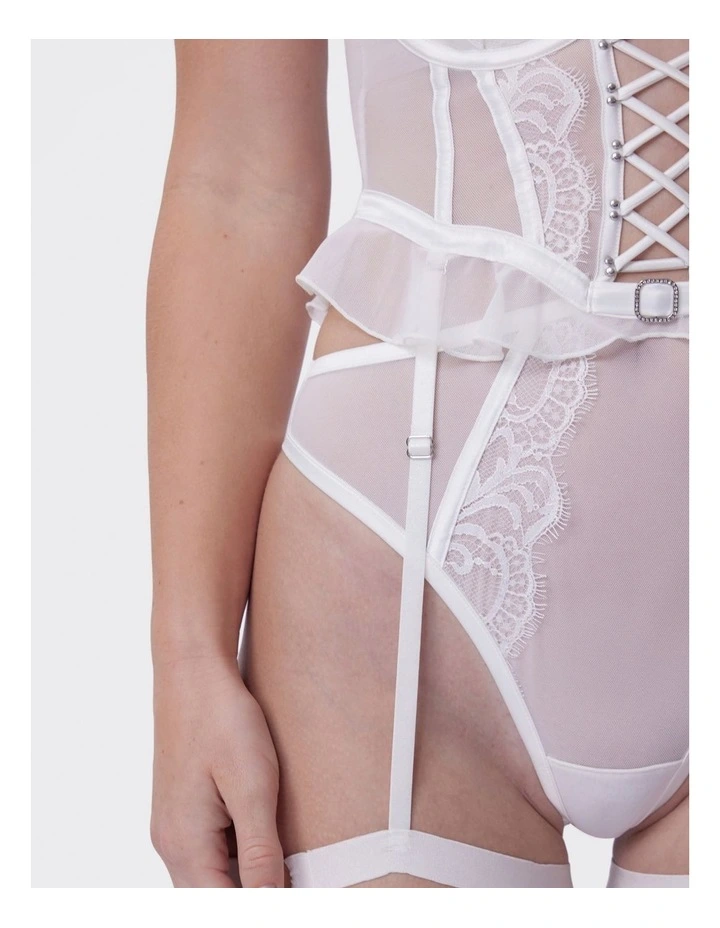 Bras N Things Vamp One Night Only Push Up Bodysuit in Ivory image 6