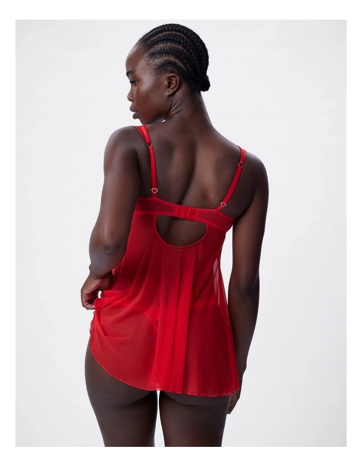 Bras N Things Enchanted Racing Hearts Babydoll Bra in Red image 2