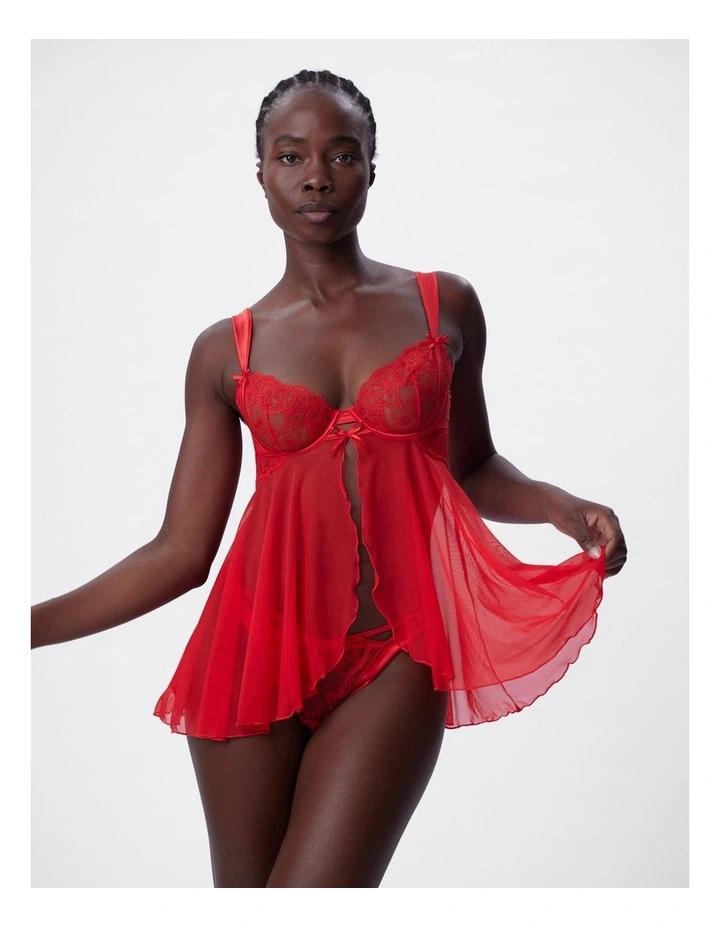 Bras N Things Enchanted Racing Hearts Babydoll Bra in Red image 4