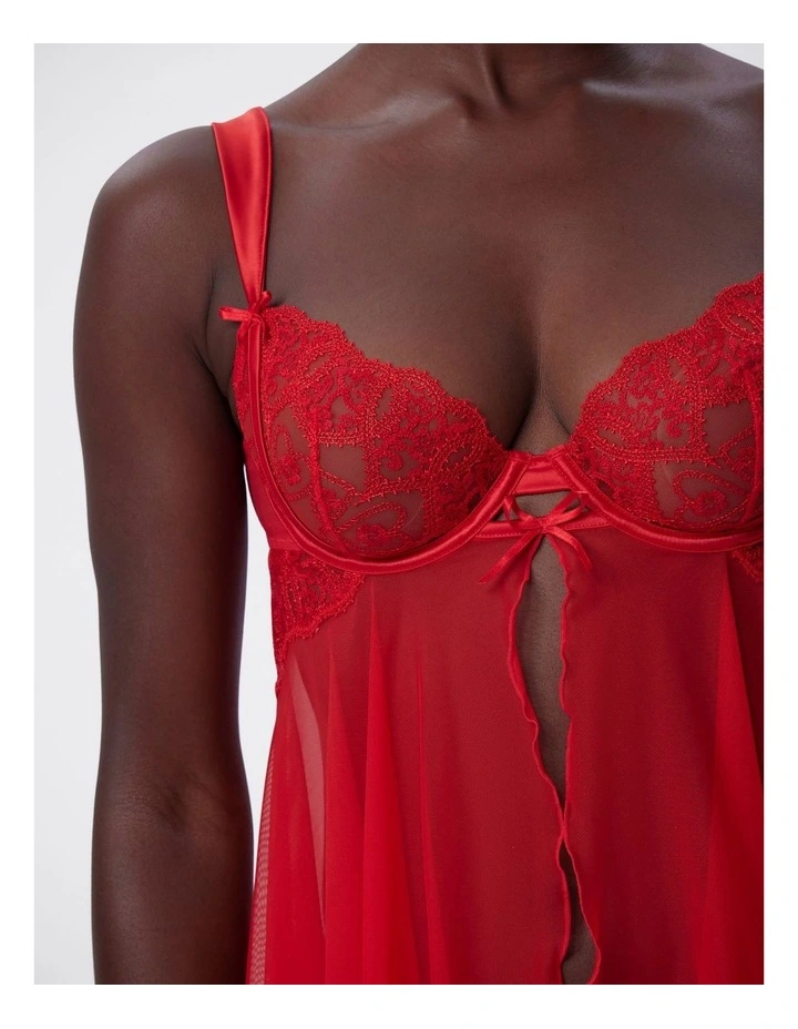 Bras N Things Enchanted Racing Hearts Babydoll Bra in Red image 6