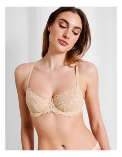 Pure Comfort Lace Balconette Underwire Bra in Beige