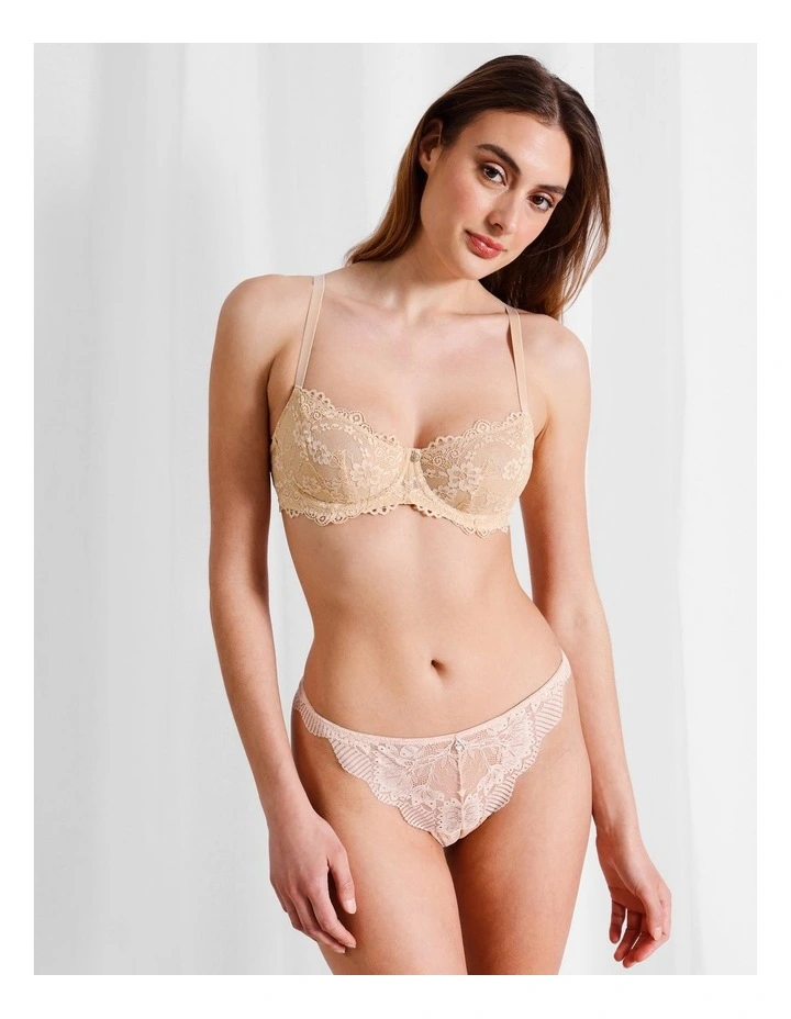 Pure Comfort Lace Balconette Underwire Bra in Beige image 2