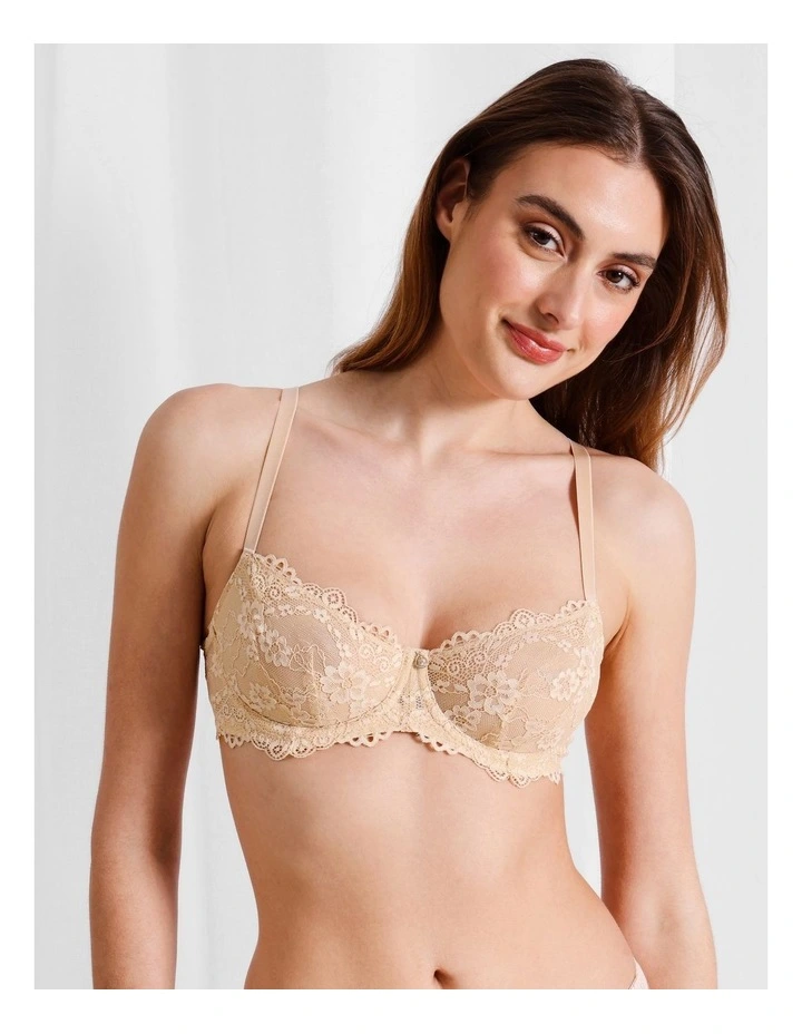 Pure Comfort Lace Balconette Underwire Bra in Beige image 4