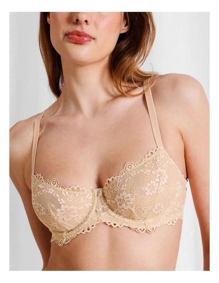 Pure Comfort Lace Balconette Underwire Bra in Beige image 5