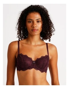 Pure Comfort Lace Balconette Underwire Bra in Black