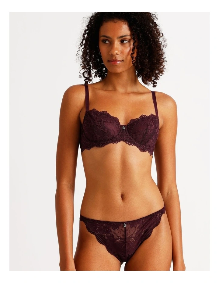 Pure Comfort Lace Balconette Underwire Bra in Black image 4