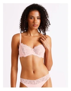 Pure Comfort Lace Balconette Underwire Bra in Light Pink