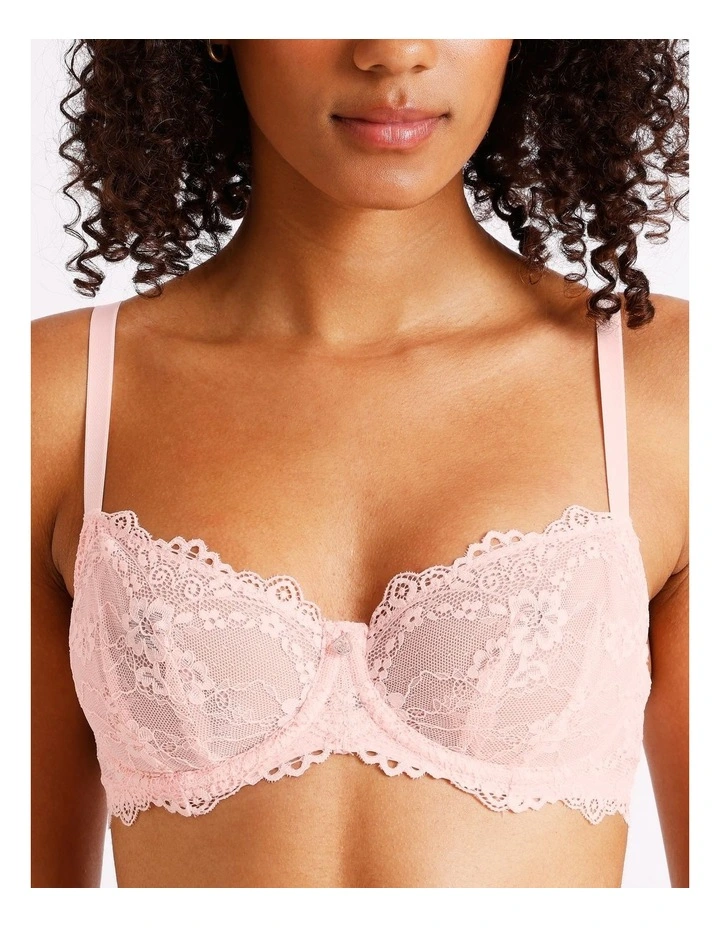 Pure Comfort Lace Balconette Underwire Bra in Light Pink image 2