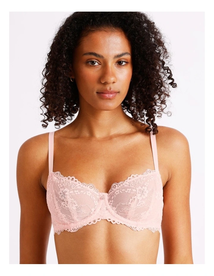 Pure Comfort Lace Balconette Underwire Bra in Light Pink image 3