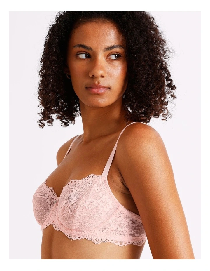 Pure Comfort Lace Balconette Underwire Bra in Light Pink image 4