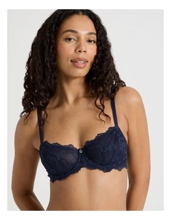 Pure Comfort Lace Balconette Underwire Bra in Black