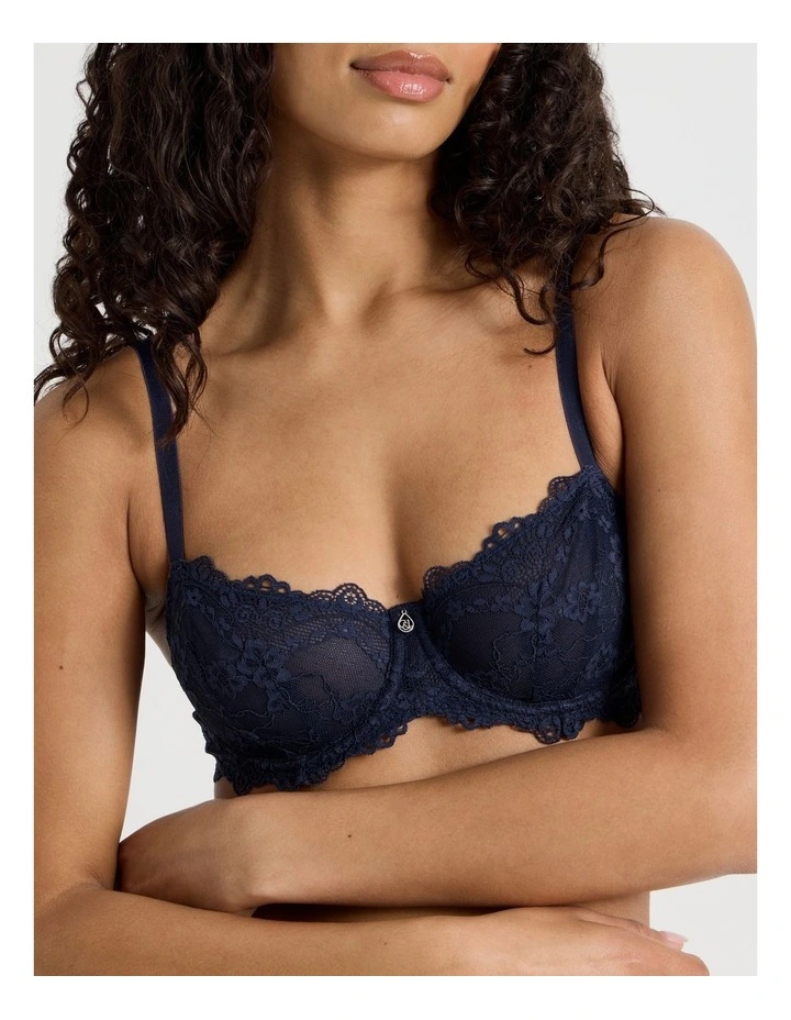 Pure Comfort Lace Balconette Underwire Bra in Black image 3