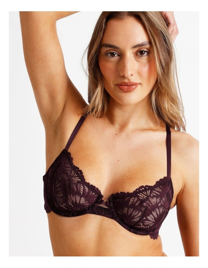 Aura Luxe Underwire Bra in Plum image 2