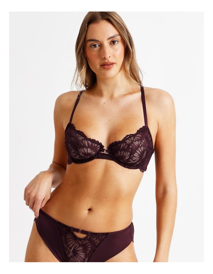 Aura Luxe Underwire Bra in Plum image 3