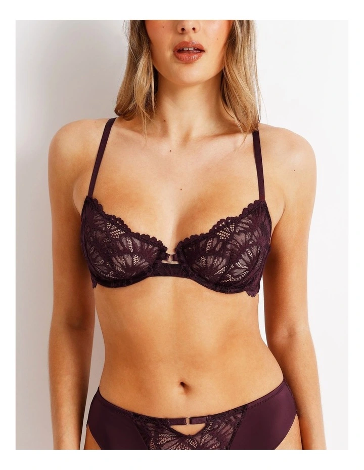 Aura Luxe Underwire Bra in Plum image 5