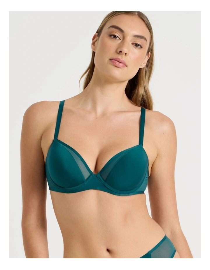 Soothe Sheer Padded Bra in Teal image 1