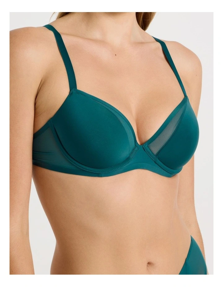 Soothe Sheer Padded Bra in Teal image 2
