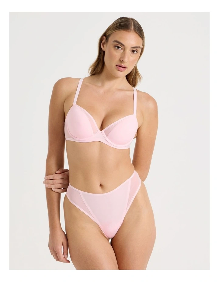Soothe Sheer Padded Bra in Pink image 2