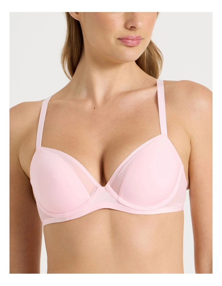 Soothe Sheer Padded Bra in Pink image 3