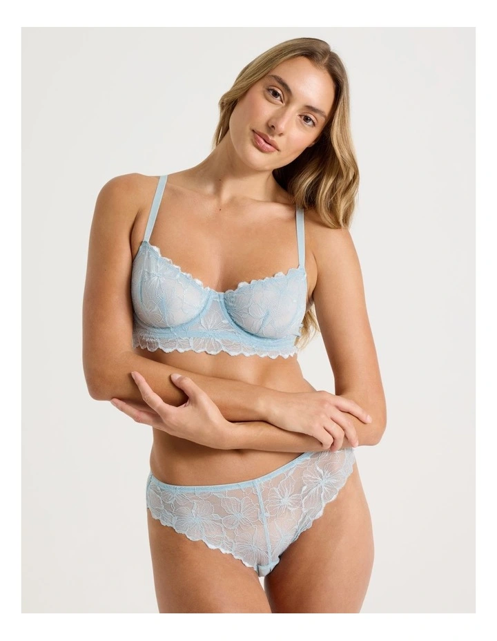 Embrace Longline Underwire Bra in Blue image 5