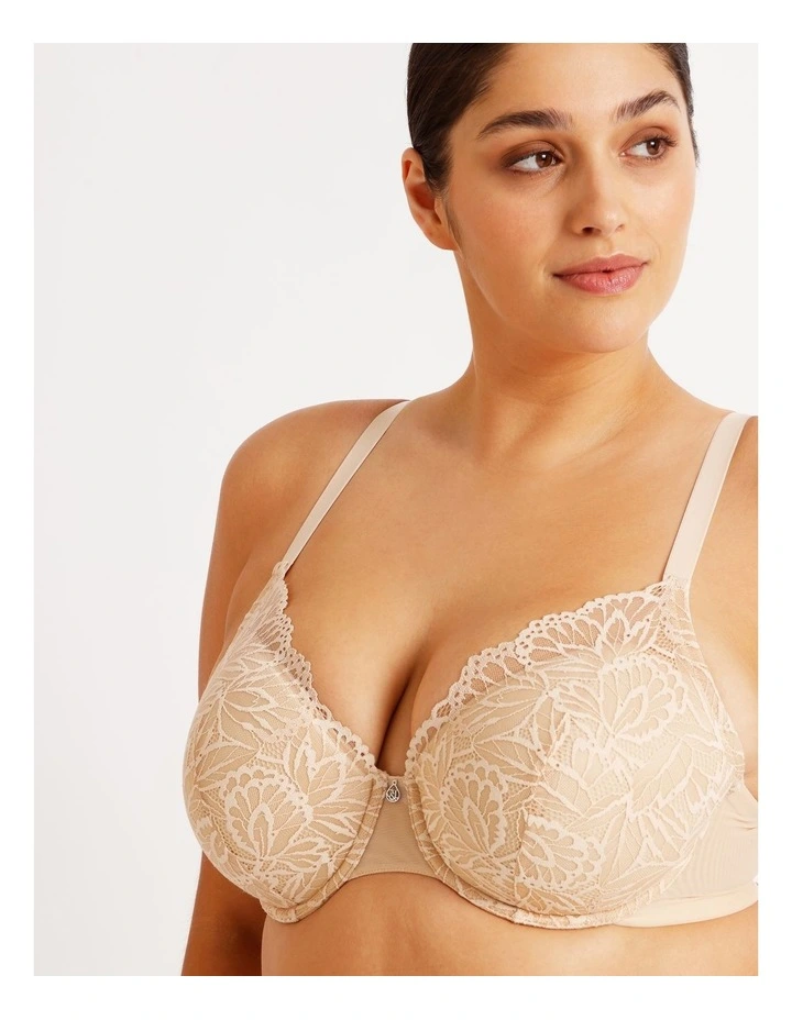 Empower D  Lace Underwire Demi Bra in Beige image 2