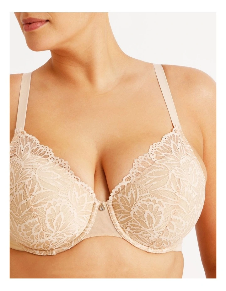 Empower D  Lace Underwire Demi Bra in Beige image 3