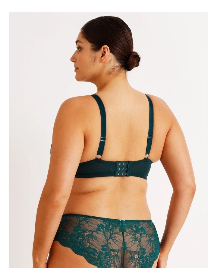 Empower D  Lace Underwire Demi Bra in Teal image 4