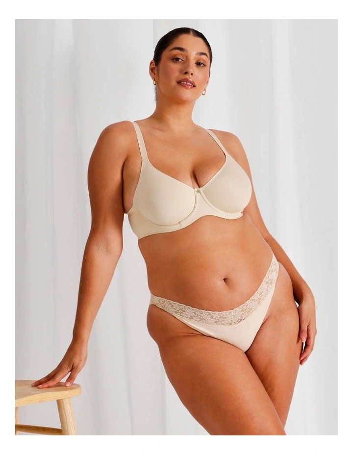Empower D  Micro Underwire Bonded Bra in Beige image 2
