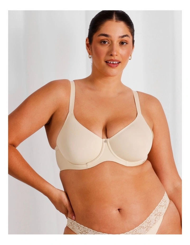 Empower D  Micro Underwire Bonded Bra in Beige image 3